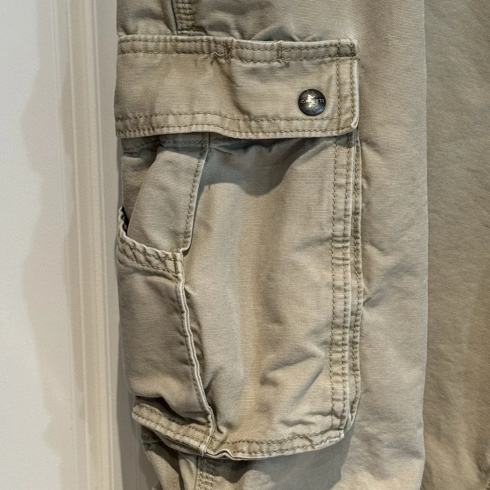 Carhartt Cargo Shorts Mens 42 Relaxed Fit Khaki Work Utility‎ Pocket Casual